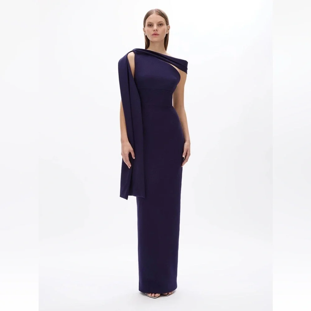 NWOT $1200 MRPs Rachel Gilbert Clara dress in dark indigo size 8 - Picture 3 of 17
